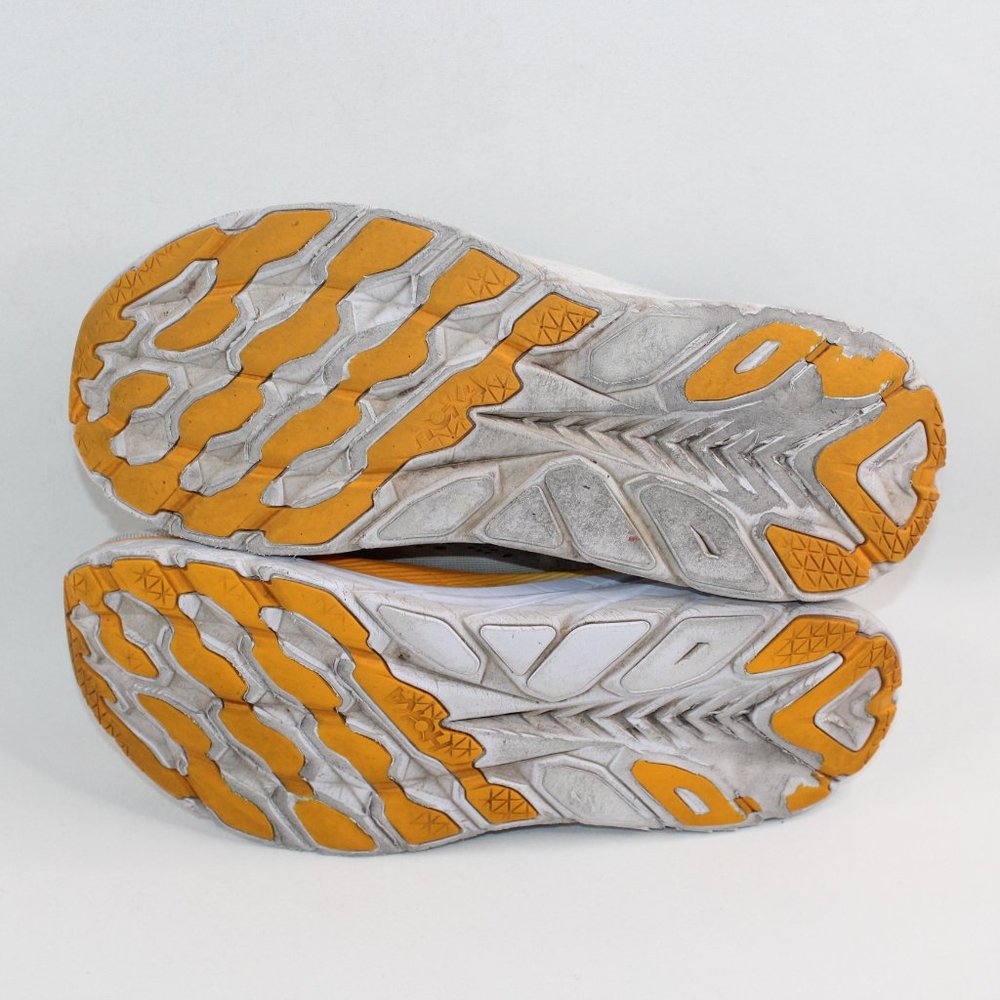 Hoka Clifton 8 White Grey Yellow Mens Road Running Shoes 119393 Size 11.5D #142 - Picture 11 of 14